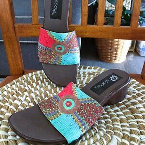 Onesole Shoes Sz 8 Wedge Sandals One Topper as pictured NWOB
